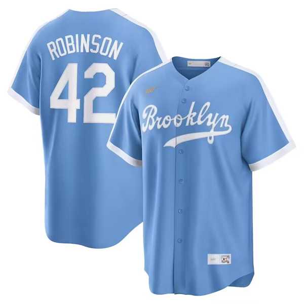 Men%27s Los Angeles Dodgers #42 Jackie Robinson Light Blue Cool Base Stitched Baseball Jersey Dzhi->los angeles dodgers->MLB Jersey